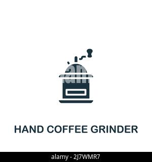 Symbol für HandKaffeemühle. Monochrom einfaches Getränke-Symbol für Vorlagen, Web-Design und Infografiken Stock Vektor