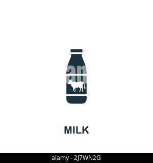 Milchsymbol. Monochrom einfaches Getränke-Symbol für Vorlagen, Web-Design und Infografiken Stock Vektor