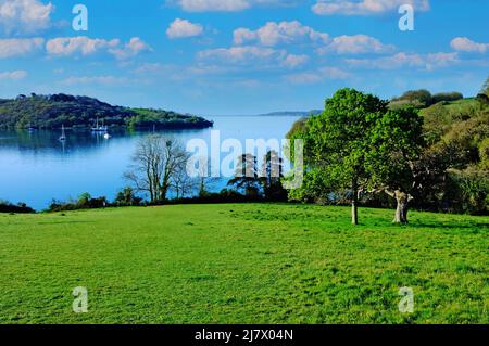 Wunderschöne Aussicht über den Fluss fal in cornwall england Stockfoto