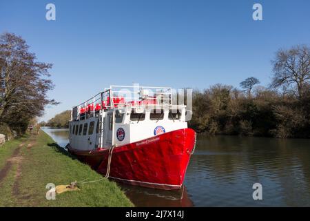 Marianne of Manchester wird von Cardiff Cruises betrieben und liegt an Gloucester und Sharpness Canal, Gloucestershire, Großbritannien Stockfoto