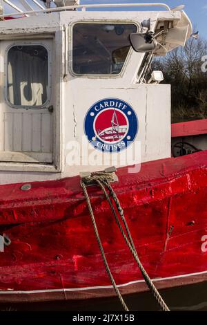 Marianne of Manchester wird von Cardiff Cruises betrieben und liegt an Gloucester und Sharpness Canal, Gloucestershire, Großbritannien Stockfoto