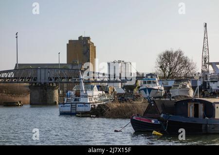 Ansicht von Sharpness Dock, Gloucestershire, Großbritannien Stockfoto