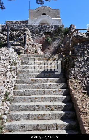 Capri - Scorcio della Chiesa di Santa Maria del Soccorso a Villa Jovis Stockfoto