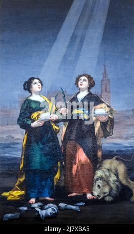 La Santas Justa y Rufina (Heilige Justa und Rufina) 1817 von Francisco de Goya (1746 - 1828) - Kathedrale von Sevilla, Spanien Stockfoto