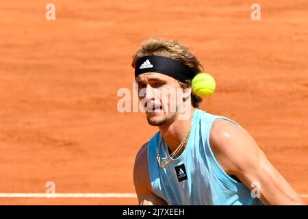 Rom, Italien, 11. Mai 2022, Alexander Zverev (GER) während der ersten Runde gegen Sebastian Baez (ARG) vom ATP Master 1000 Internazionali BNL D'Italia Turnier im Foro Italico am 11. Mai 2022 Stockfoto