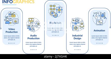 Infografik-Vorlage mit den höchsten zahlenden freiberuflichen Fähigkeiten im Rechteck Stock Vektor