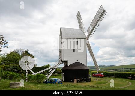 Die Jill Windmill, eine der Clayton Windmühlen in den South Downs, einem Wahrzeichen von West Sussex, England, Großbritannien Stockfoto