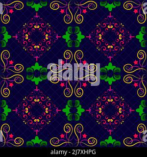 Mustermuster für Stoffe, Innenräume, Keramik und Möbel im arabischen Stil. Probe traditionelle Ornamente der Völker und Länder Asiens, Stock Vektor