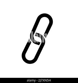 Web Link, Hyperlink-Symbol in schwarzer, flacher Form, isoliert auf weißem Hintergrund Stock Vektor