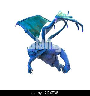 Gargoyle fliegt, 3D Illustration Stockfoto