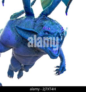 Gargoyle ist glücklich, 3D Illustration Stockfoto
