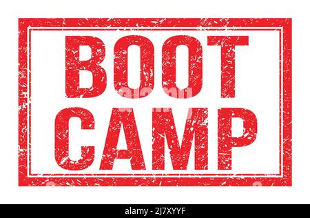 BOOT CAMP, Worte auf rotem Rechteck Stempelschild geschrieben Stockfoto