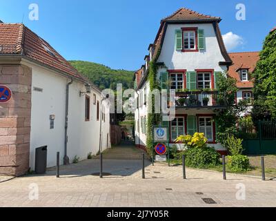 Heidelberger Altstadt Jacobsgasse Ecke Hauptstraße Stockfoto