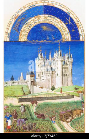 Le Tres Riches heures du Duc de Berry - September Stockfoto