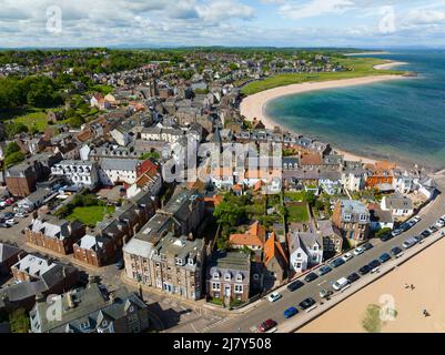 Luftaufnahme von Häusern in North Berwick in East Lothian, Schottland, Großbritannien Stockfoto