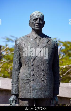 König Friedrich IX. Von Dänemark, Bronzestatue von Knud Nellemose (1981); Langelinie/Nordre Toldbod, Kopenhagen, Dänemark Stockfoto