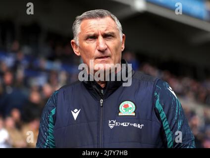 Datei Foto vom 02-04-2022 von Blackburn Rovers Manager Tony Mowbray, der Blackburn bestätigt hat, wird den Club verlassen, wenn sein aktueller Vertrag in diesem Sommer ausläuft. Ausgabedatum: Mittwoch, 11. Mai 2022. Stockfoto