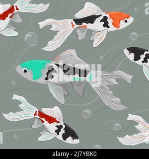 Vektorgrafik mit Fisch im Anime-Stil Stock Vektor