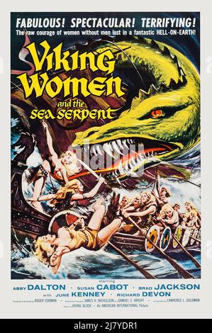 Wikinger-Frauen und der Seeserpent Stockfoto