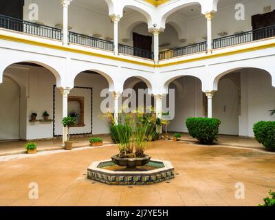 Innenhof des Archäologischen Museums von Cordoba, ehemaliger Palast des Paez de Castillejo - Cordoba, Spanien Stockfoto