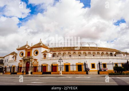 Plaza de Toros de la Real Maestranza de Caballería de Sevilla Stierkampfarena - Sevilla, Spanien Stockfoto