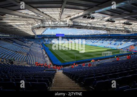 Leicester, Großbritannien. 11.. Mai 2022. Allgemeiner Blick in das King Power Stadium vor dem heutigen Spiel in Leicester, Vereinigtes Königreich am 5/11/2022. (Foto von James Heaton/News Images/Sipa USA) Quelle: SIPA USA/Alamy Live News Stockfoto