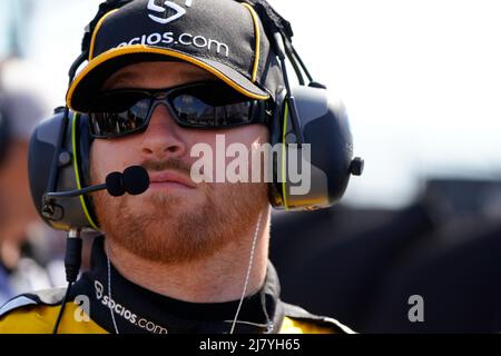 Darlington, SC, USA. 7.. Mai 2022. Chris Buescher geht auf die Rennstrecke, um für den Goodyear 400 auf dem Darlington Raceway in Darlington, SC, zu trainieren. (Bild: © Walter G. Arce Sr./ZUMA Press Wire) Stockfoto