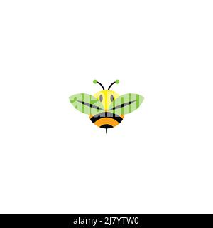 Design-Vorlage für Honigbiene-Logo und Insekten Stock Vektor
