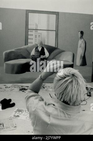 David Hockney in seinem Studio, 1969 Stockfoto