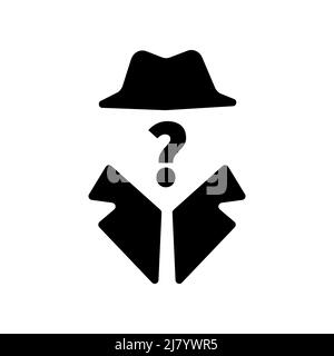Symbol für anonyme Person, Symbol für das Vertraulichkeitskonzept auf Weiß Stock Vektor