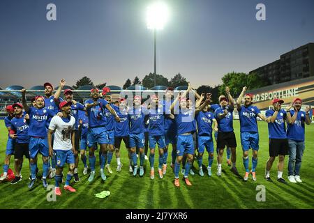 Mlada Boleslav, Tschechische Republik. 11.. Mai 2022. Viktoria Plzen ist sich sicher, die tschechische Fußballliga zu gewinnen, nachdem sie Hradec Kralove noch vor der letzten Runde in Mlada Boleslav, Tschechische Republik, am 11. Mai 2022 besiegt hat. Kredit: Radek Petrasek/CTK Foto/Alamy Live Nachrichten Stockfoto