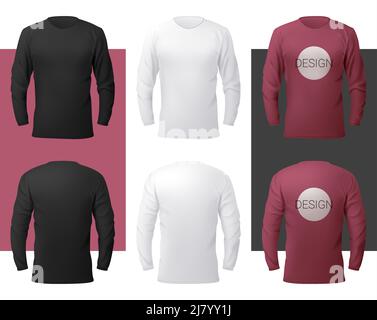 Vector Langarm-Shirt im Mesh-Stil mit Farbverlauf Stock Vektor