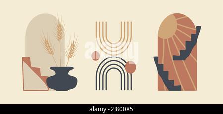 Minimalistische Formen Kunst Abstrakte Moderne Malerei Stock Vektor