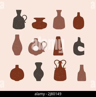 Verschiedene Formen Vasen, Töpfe und Flaschen Stock Vektor