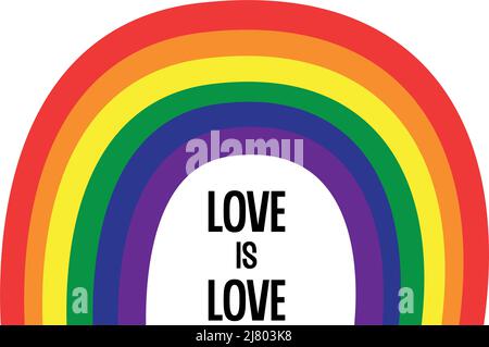 regenbogen mit lgbtq-Flag-Symbol Stock Vektor