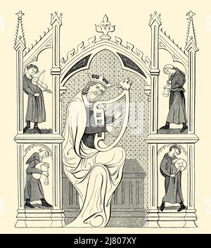 König David Spielt die Lyre Stockfoto