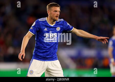 King Power, Leicester, Leicestershire, Großbritannien. 11.. Mai 2022. Premier League Football, Leicester City gegen Norwich; Jamie Vardy von Leicester City Kredit: Action Plus Sports/Alamy Live News Stockfoto