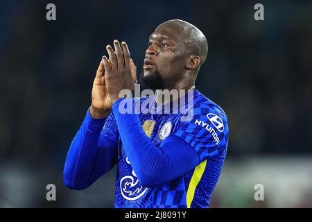 Romelu Lukaku #9 aus Chelsea applaudiert den Reisenden Fans Stockfoto