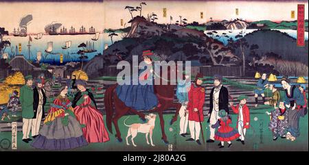 Ausländer, Die Die Berühmte Stätte von Mt. Gongen in Kanagawa Stockfoto