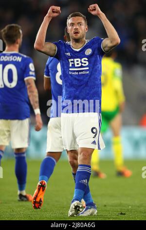 LEICESTER, GROSSBRITANNIEN. MAI 11. während des Premier League-Spiels zwischen Leicester City und Norwich City im King Power Stadium, Leicester am Mittwoch, den 11.. Mai 2022. (Kredit: Kieran Riley | MI Nachrichten) Kredit: MI Nachrichten & Sport /Alamy Live Nachrichten Stockfoto