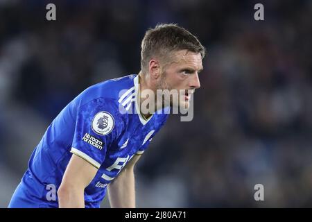 Leicester, Großbritannien. 11.. Mai 2022. Jamie Vardy #9 von Leicester City während des Spiels in Leicester, Vereinigtes Königreich am 5/11/2022. (Foto von James Heaton/News Images/Sipa USA) Quelle: SIPA USA/Alamy Live News Stockfoto