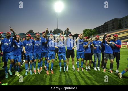 Mlada Boleslav, Tschechische Republik. 11.. Mai 2022. Viktoria Plzen ist sich sicher, die tschechische Fußballliga zu gewinnen, nachdem sie Hradec Kralove noch vor der letzten Runde in Mlada Boleslav, Tschechische Republik, am 11. Mai 2022 besiegt hat. Kredit: Radek Petrasek/CTK Foto/Alamy Live Nachrichten Stockfoto