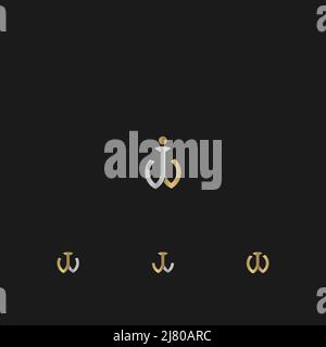 Alphabet Initialen Logo JW, WJ, J und W Stock Vektor