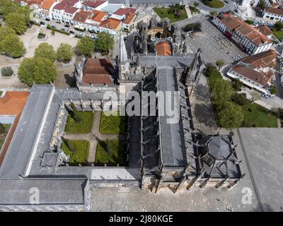 Luftaufnahme des Klosters Batalha in Zentral-Portugal, Europa Stockfoto