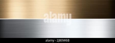 Genähte Strukturen aus Aluminium, Bronze und Messing. 3D Rendern Stockfoto
