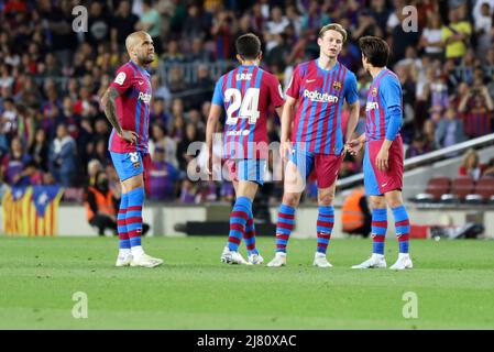 Sabadell, Barcelona, Spanien. 10.. Mai 2022. Barcelona Spanien 10.05.2022 das Team FC Barcelona spricht während der La Liga Santander zwischen dem FC Barcelona und Celta Vigo am 10. Mai 2022 im Camp Nou in Barcelona. (Bild: © Xavi Urgeles/ZUMA Press Wire) Stockfoto