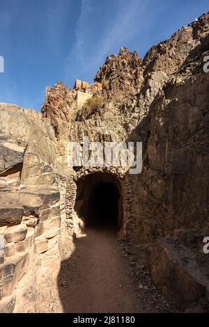 Der kurze Tunnel zur Black Bridge über den Colorado River im Grand Canyon Stockfoto