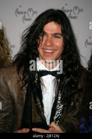 Mark Slaughter bei den Annual American Music Awards 18. fand am 28. Januar 1991 im Shrine Auditorium in Los Angeles, Kalifornien, statt. Quelle: Ralph Dominguez/MediaPunch Stockfoto