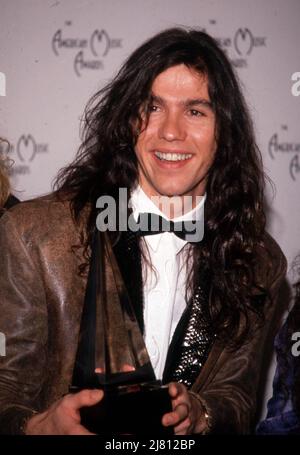 Mark Slaughter bei den Annual American Music Awards 18. fand am 28. Januar 1991 im Shrine Auditorium in Los Angeles, Kalifornien, statt. Quelle: Ralph Dominguez/MediaPunch Stockfoto