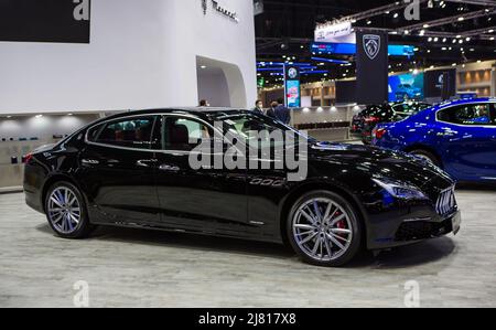 Nonthaburi, Thailand - 24. März 2022: Maserati Quattroporte präsentiert auf der Motor Show 2022 Stockfoto